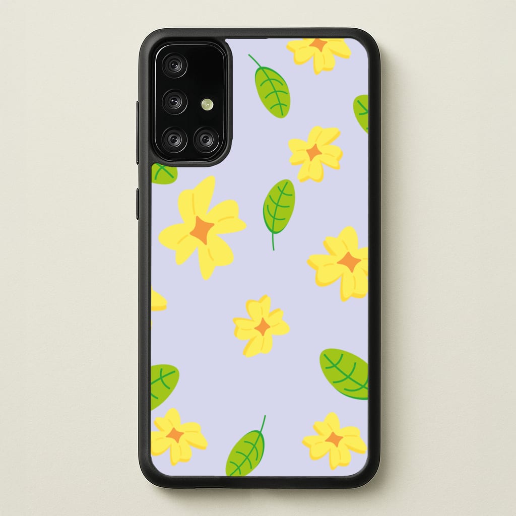 Yellow And Green Pattern - Floral - Floral Phone Case for Galaxy A71