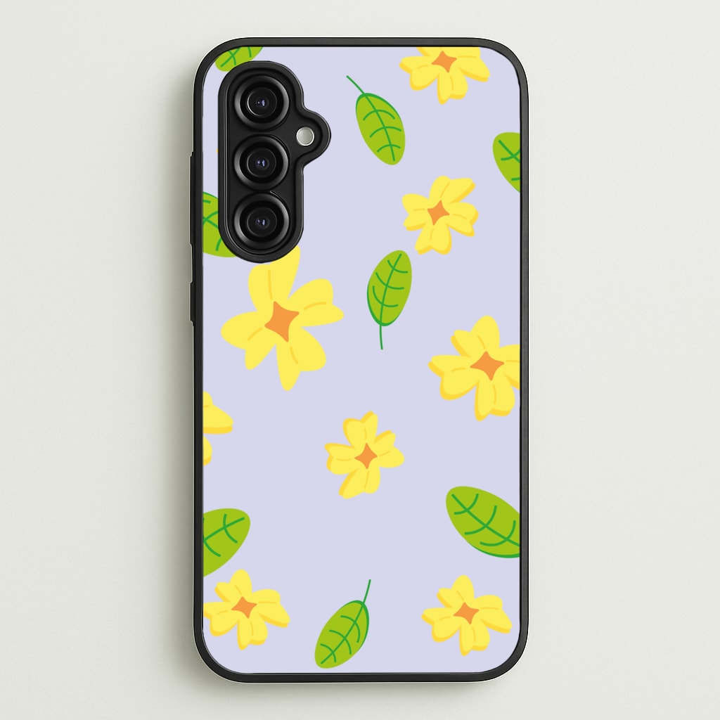 Yellow And Green Pattern - Floral - Floral Phone Case for Galaxy A14