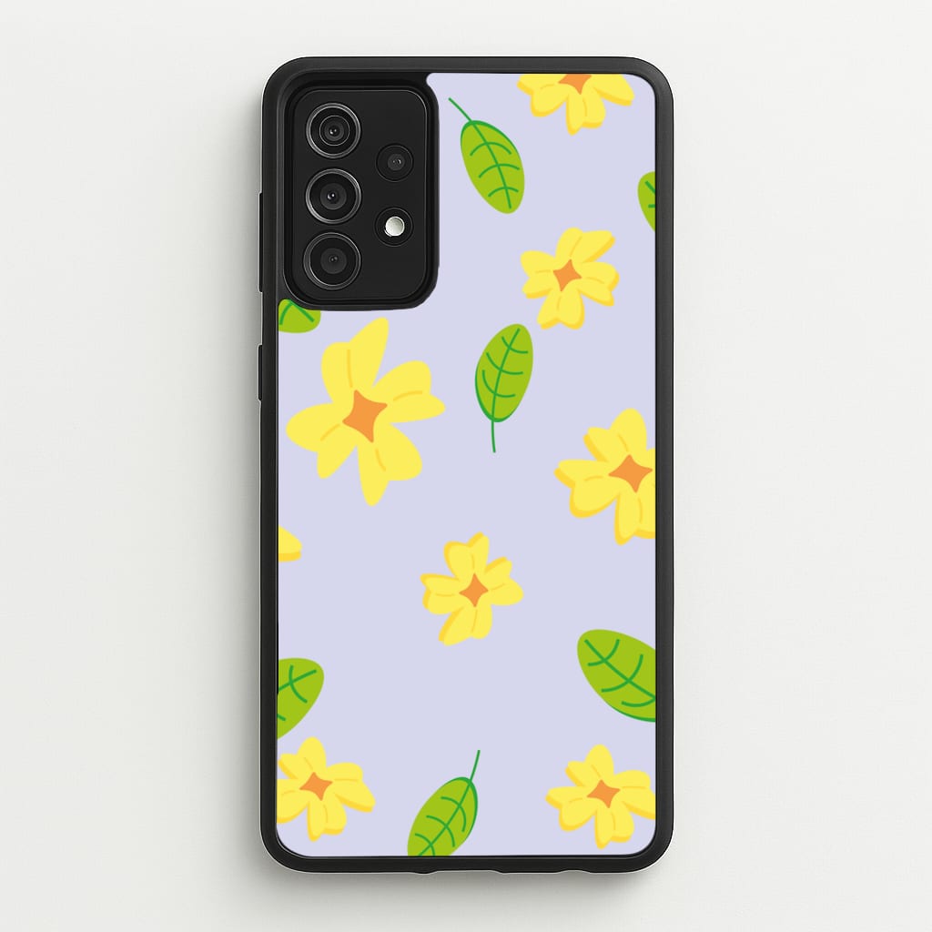 Yellow And Green Pattern - Floral - Floral Phone Case for Galaxy A52 / A52s