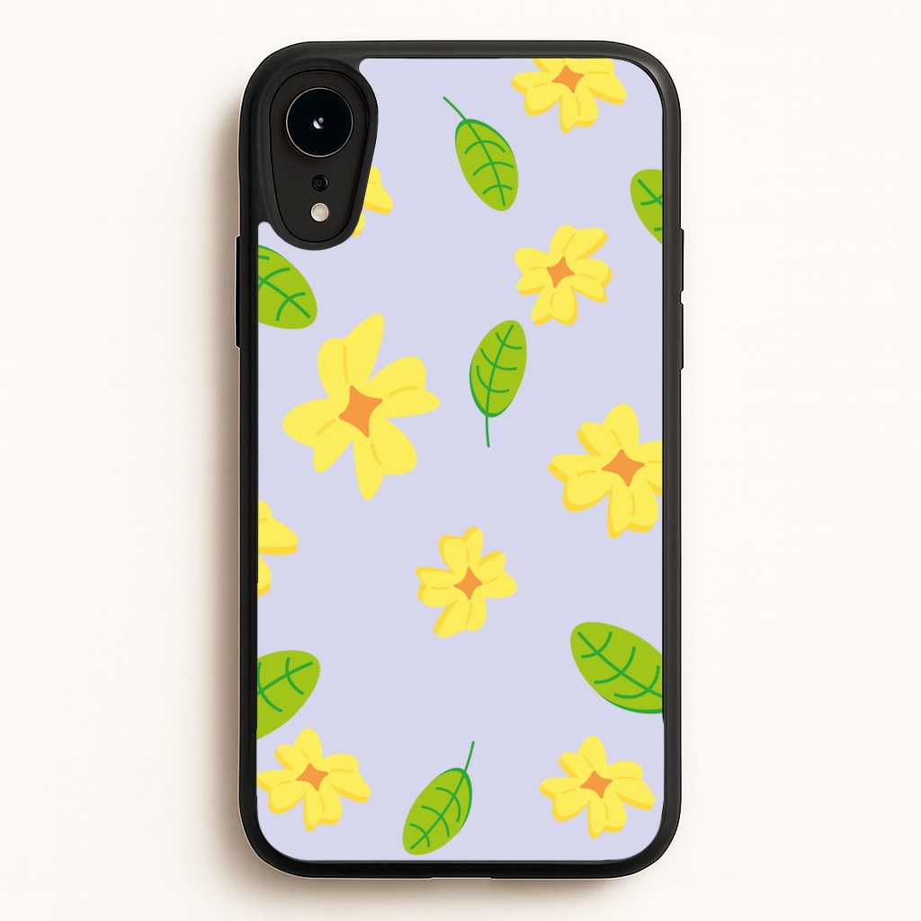 Yellow And Green Pattern - Floral - Floral Phone Case for iPhone XR