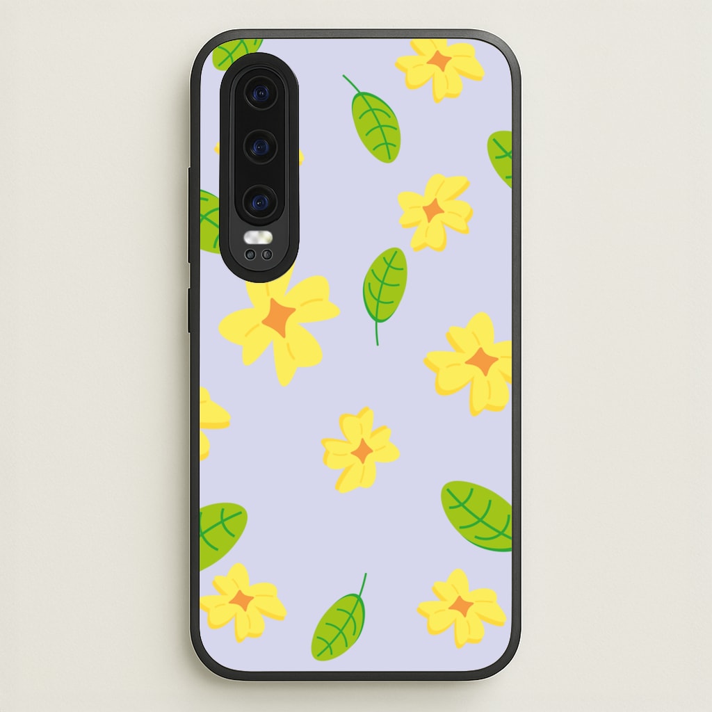 Yellow And Green Pattern - Floral - Floral Phone Case for Huawei P30