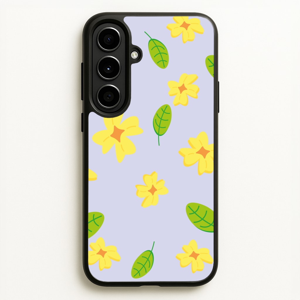 Yellow And Green Pattern - Floral - Floral Phone Case for Galaxy A56