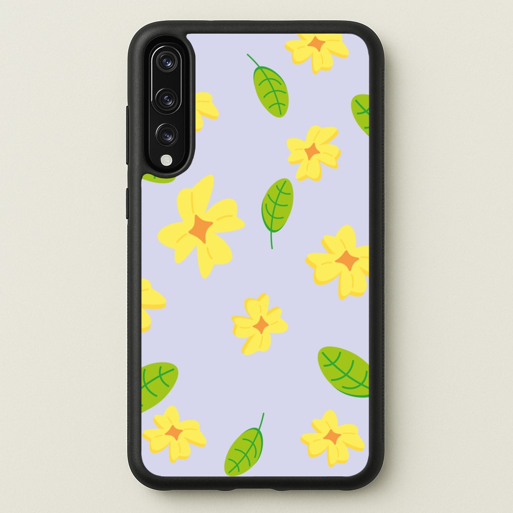 Yellow And Green Pattern - Floral - Floral Phone Case for Huawei P20 Pro