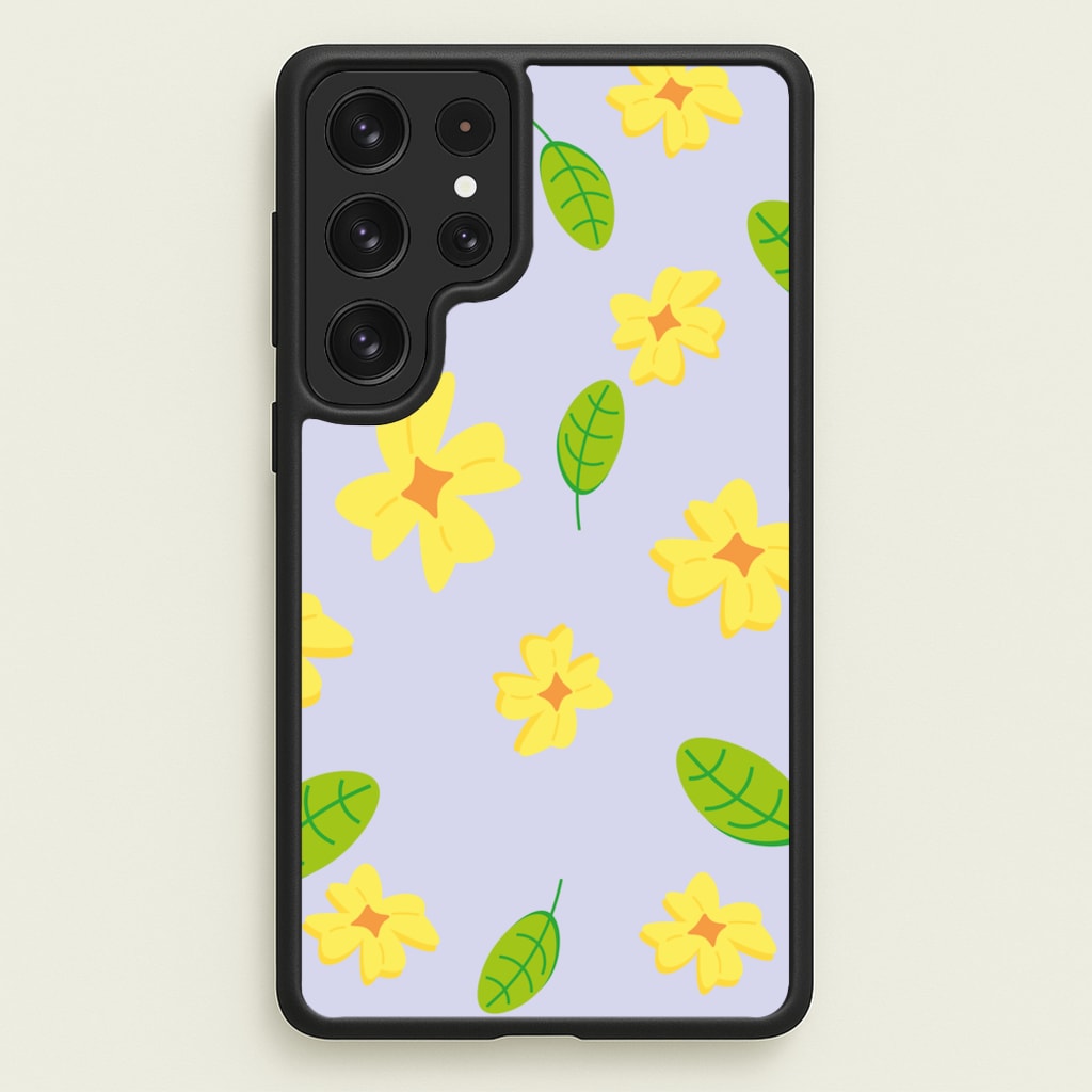 Yellow And Green Pattern - Floral - Floral Phone Case for Galaxy S23 Ultra