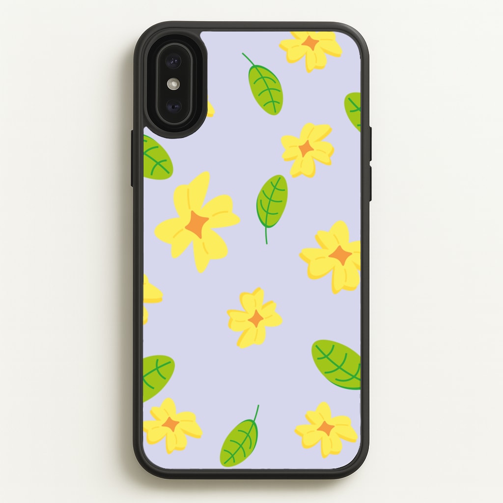 Yellow And Green Pattern - Floral - Floral Phone Case for iPhone XS Max