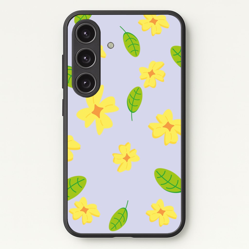 Yellow And Green Pattern - Floral - Floral Phone Case for Galaxy S24FE