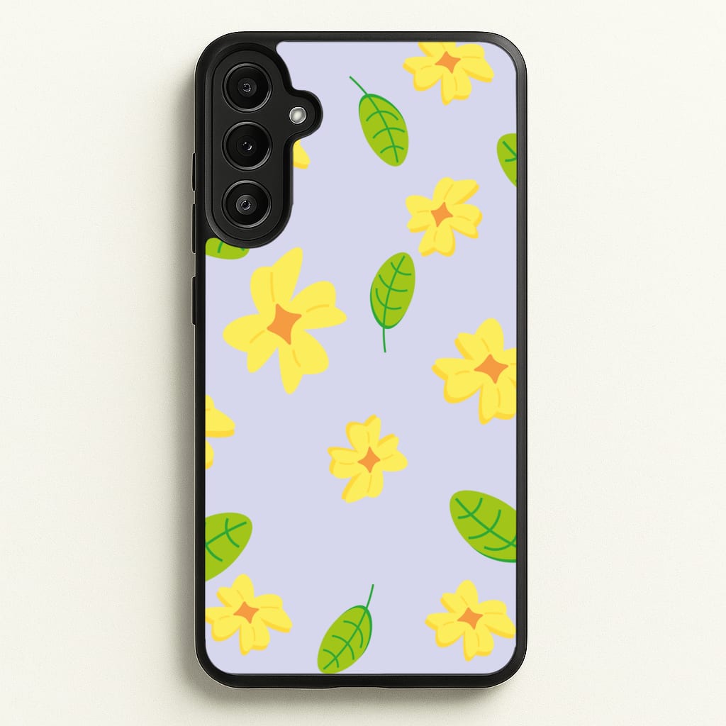 Yellow And Green Pattern - Floral - Floral Phone Case for Galaxy A34
