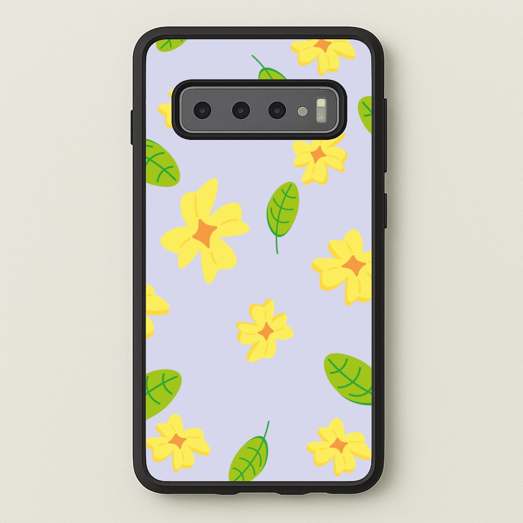 Yellow And Green Pattern - Floral - Floral Phone Case for Galaxy S10