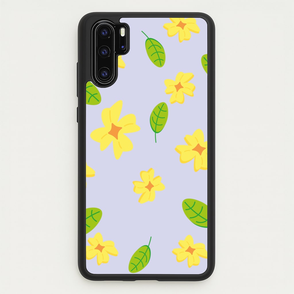 Yellow And Green Pattern - Floral - Floral Phone Case for Huawei P30 Pro