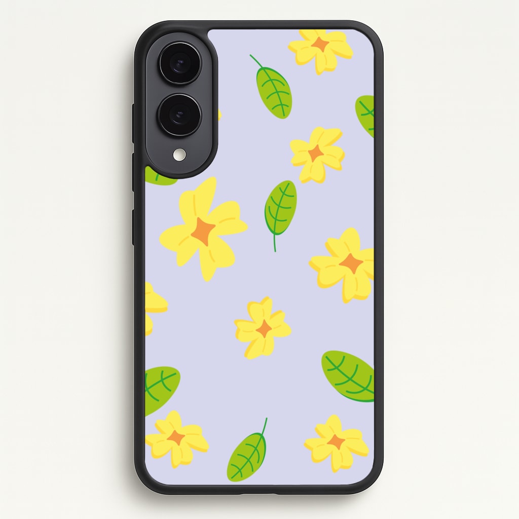 Yellow And Green Pattern - Floral - Floral Phone Case for Galaxy S25 Edge