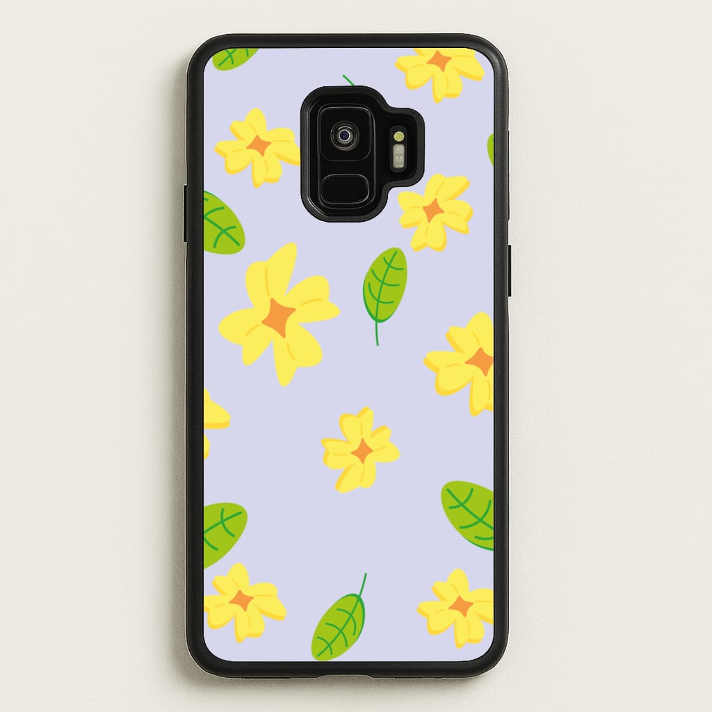 Yellow And Green Pattern - Floral - Floral Phone Case for Galaxy S9