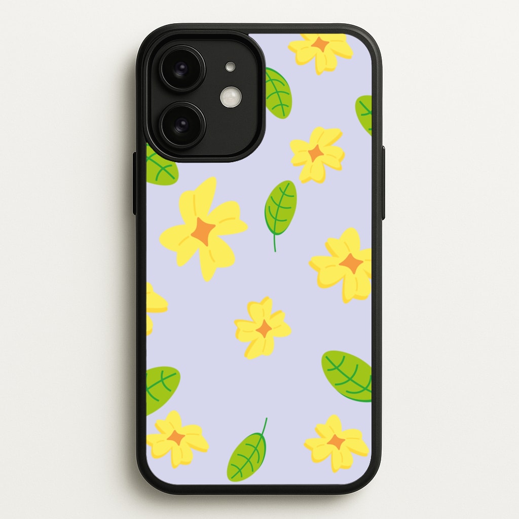 Yellow And Green Pattern - Floral - Floral Phone Case for iPhone 11