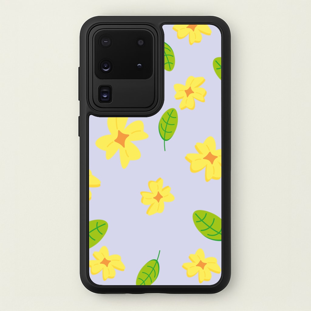 Yellow And Green Pattern - Floral - Floral Phone Case for Galaxy S20 Ultra