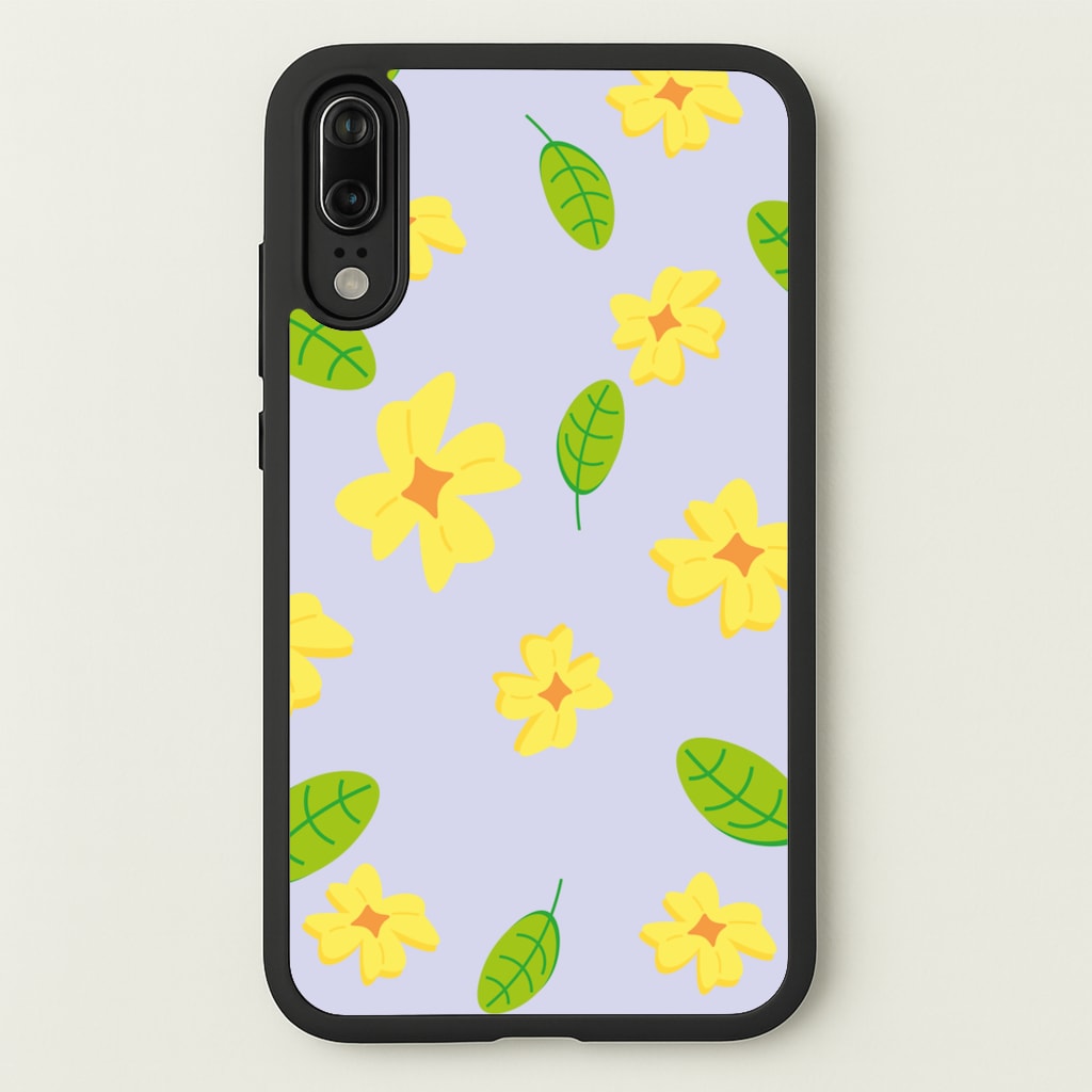 Yellow And Green Pattern - Floral - Floral Phone Case for Huawei P20
