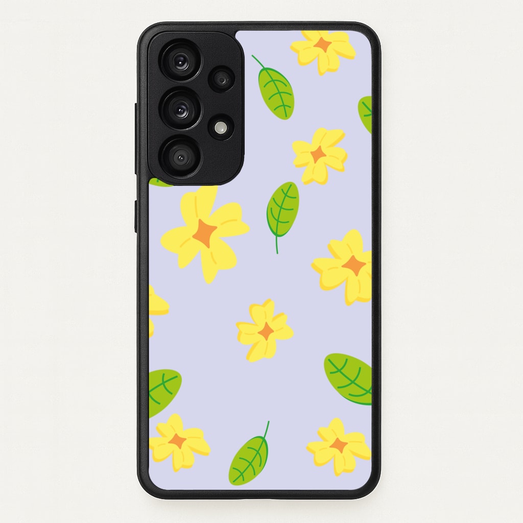 Yellow And Green Pattern - Floral - Floral Phone Case for Galaxy A53