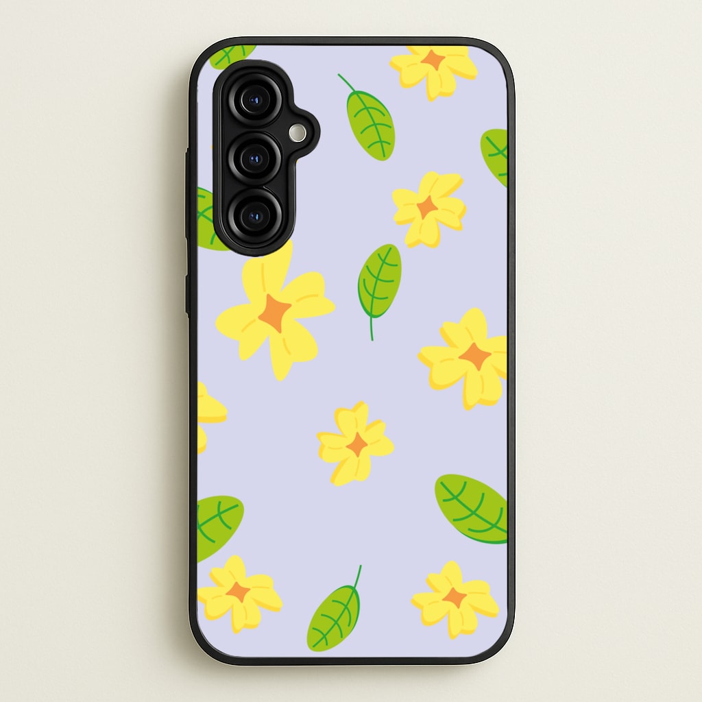 Yellow And Green Pattern - Floral - Floral Phone Case for Galaxy A54
