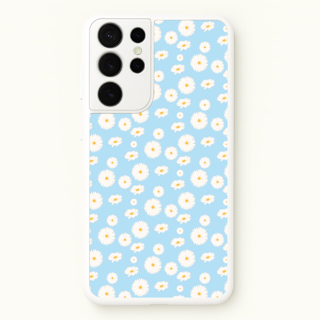 Blue Daisies - Floral - Floral Phone Case for Galaxy S21 Ultra