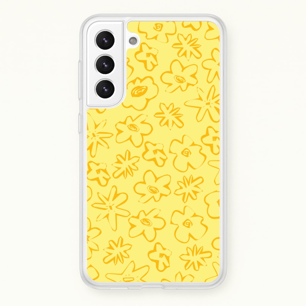 Yellow And Orange - Floral Patterns - Floral Patterns Phone Case for Galaxy S21