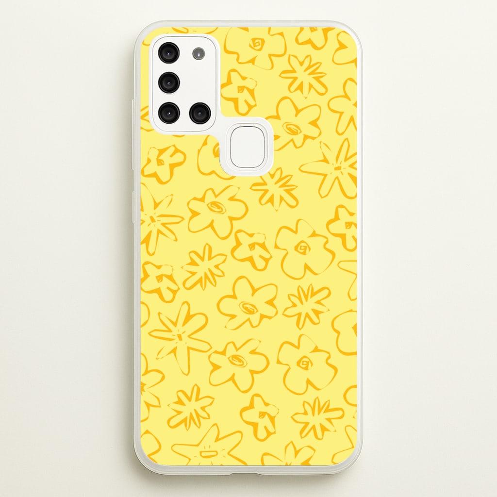 Yellow And Orange - Floral Patterns - Floral Patterns Phone Case for Galaxy A21s