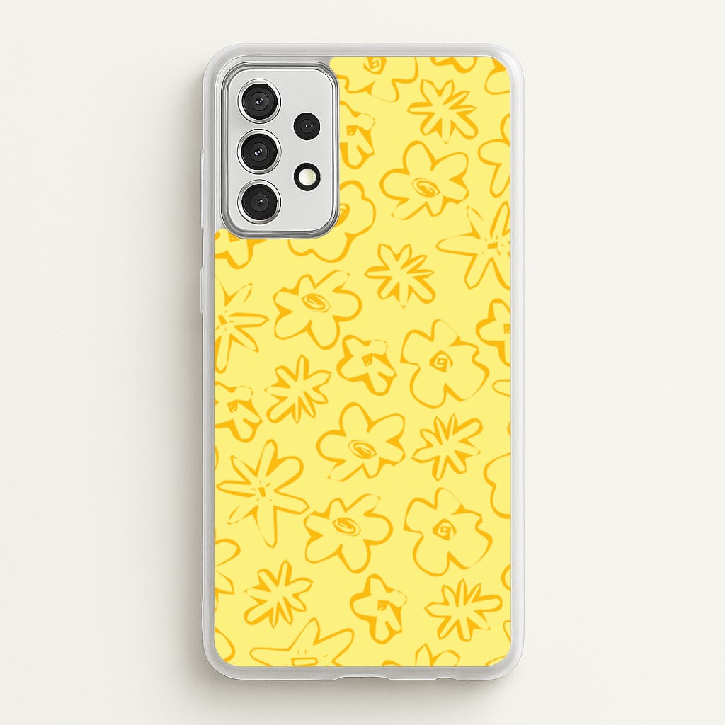Yellow And Orange - Floral Patterns - Floral Patterns Phone Case for Galaxy A52 / A52s