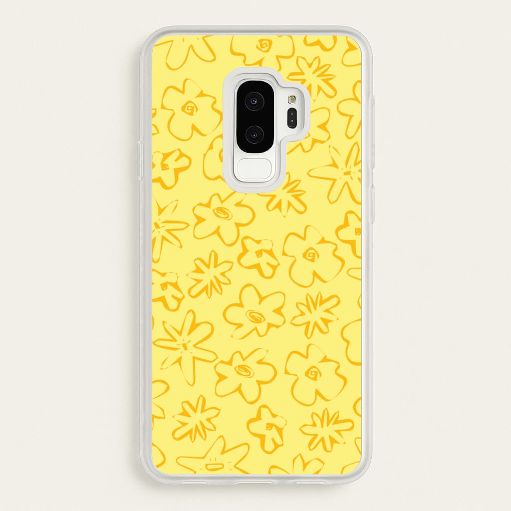 Yellow And Orange - Floral Patterns - Floral Patterns Phone Case for Galaxy S9 Plus