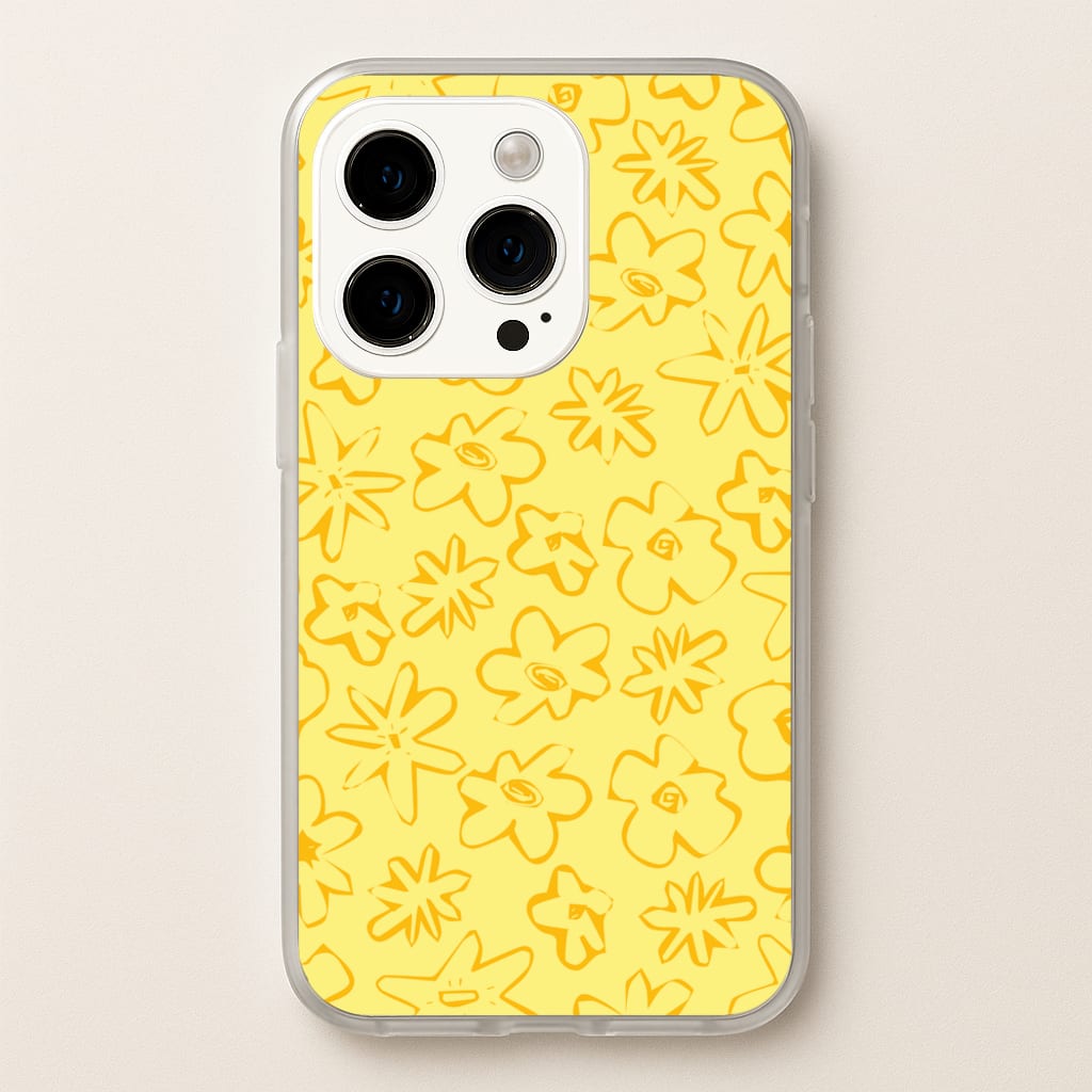 Yellow And Orange - Floral Patterns - Floral Patterns Phone Case for iPhone 15 Pro