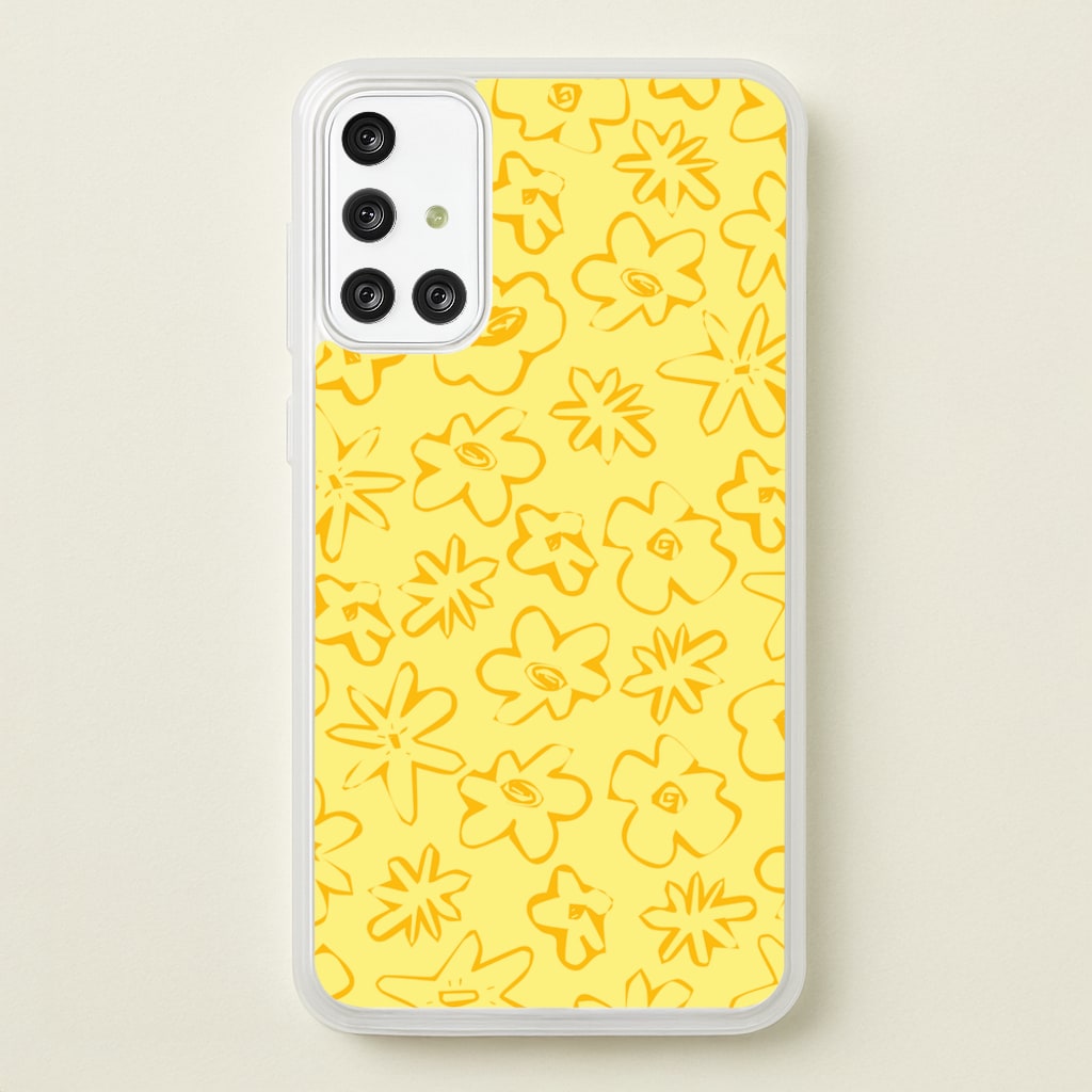 Yellow And Orange - Floral Patterns - Floral Patterns Phone Case for Galaxy A71