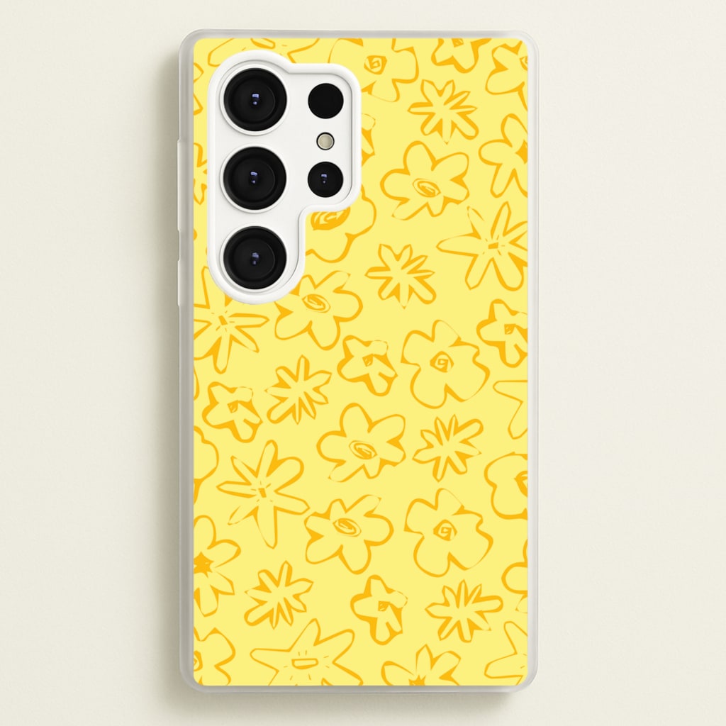 Yellow And Orange - Floral Patterns - Floral Patterns Phone Case for Galaxy S25 Ultra