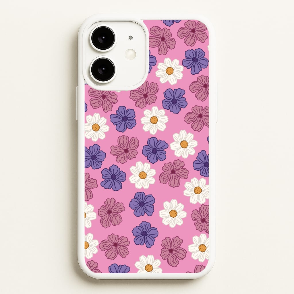 Pink, Purple And White Flowers - Floral Patterns - Floral Patterns Phone Case for iPhone 11
