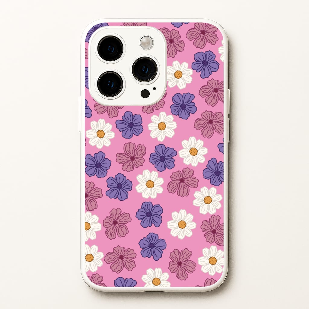 Pink, Purple And White Flowers - Floral Patterns - Floral Patterns Phone Case for iPhone 15 Pro Max