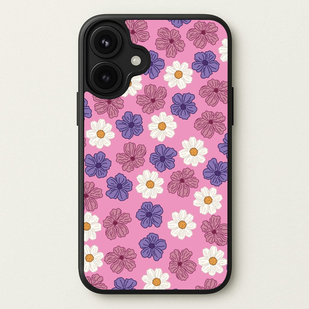 Pink, Purple And White Flowers - Floral Patterns Phone Case for iPhone 17