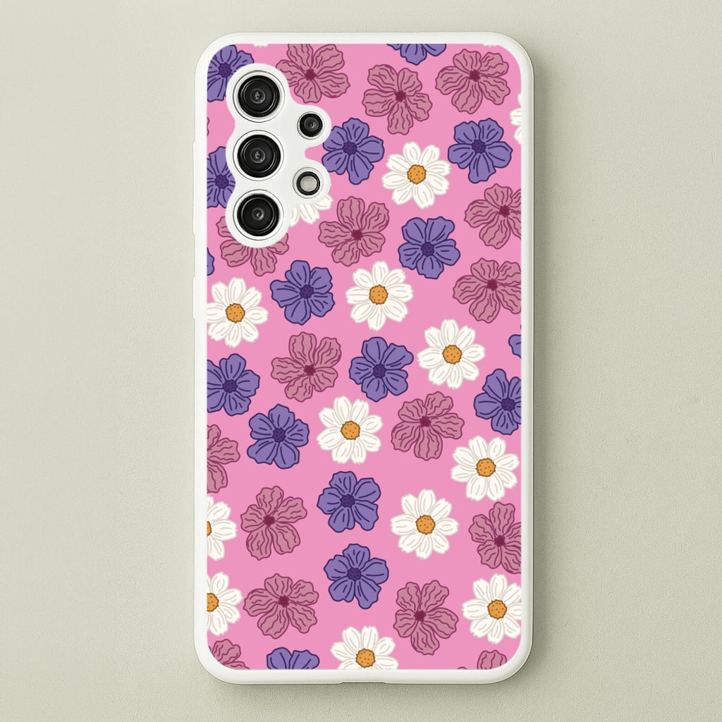 Pink, Purple And White Flowers - Floral Patterns - Floral Patterns Phone Case for Galaxy A13