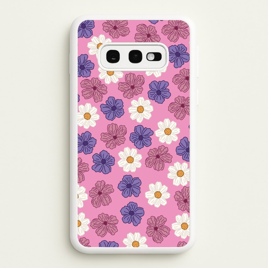 Pink, Purple And White Flowers - Floral Patterns - Floral Patterns Phone Case for Galaxy S10e