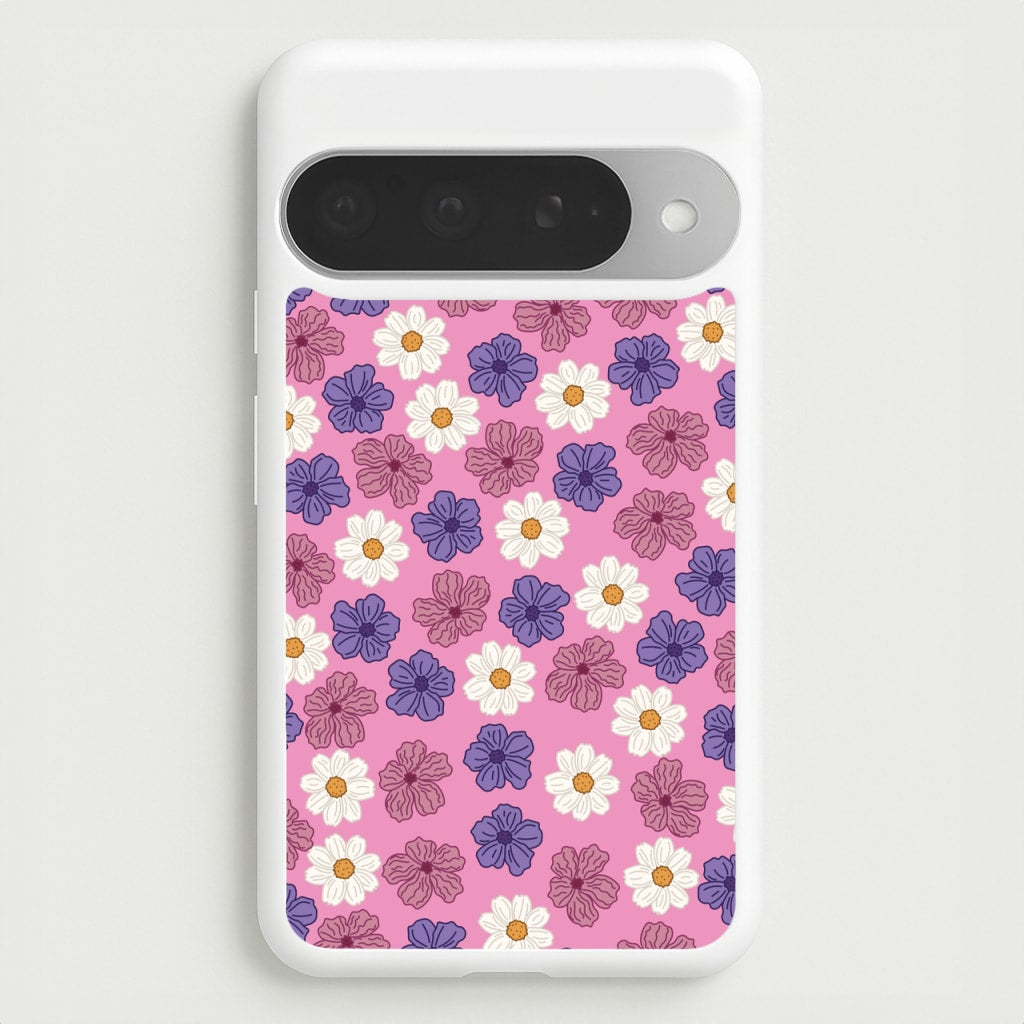 Pink, Purple And White Flowers - Floral Patterns Phone Case for Google Pixel 10 Pro XL