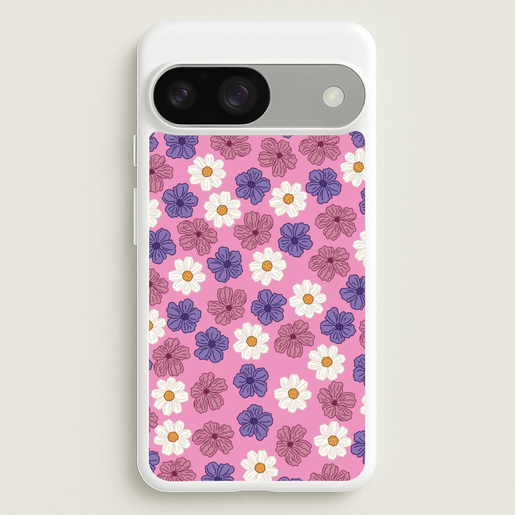 Pink, Purple And White Flowers - Floral Patterns - Floral Patterns Phone Case for Google Pixel 9 / 9 Pro