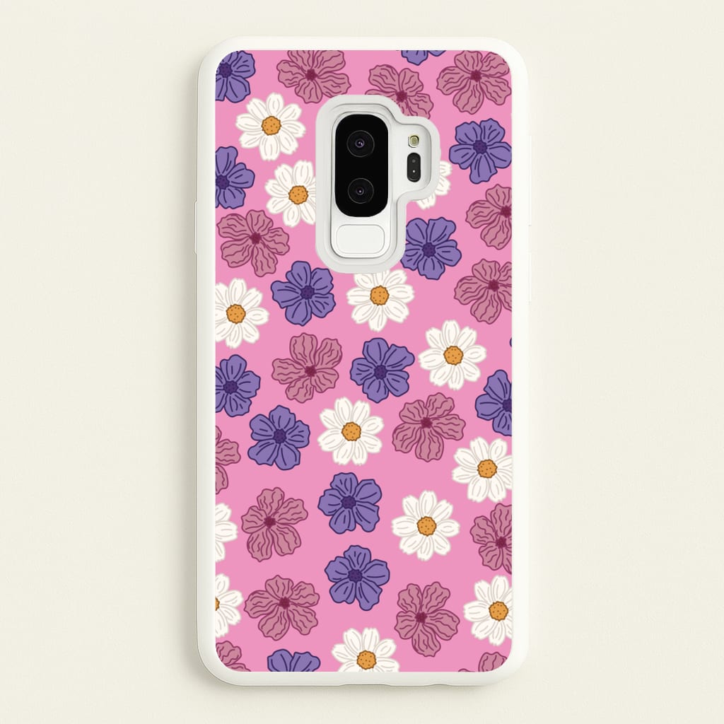 Pink, Purple And White Flowers - Floral Patterns - Floral Patterns Phone Case for Galaxy S9 Plus