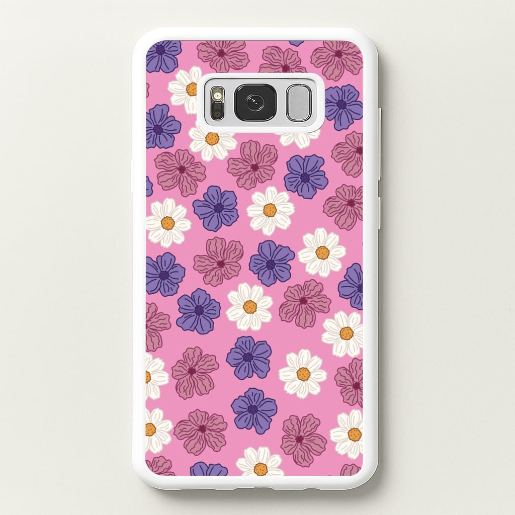 Pink, Purple And White Flowers - Floral Patterns - Floral Patterns Phone Case for Galaxy S8