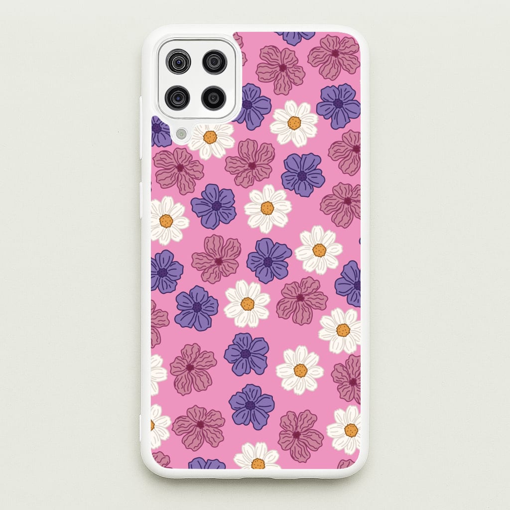 Pink, Purple And White Flowers - Floral Patterns - Floral Patterns Phone Case for Galaxy A12