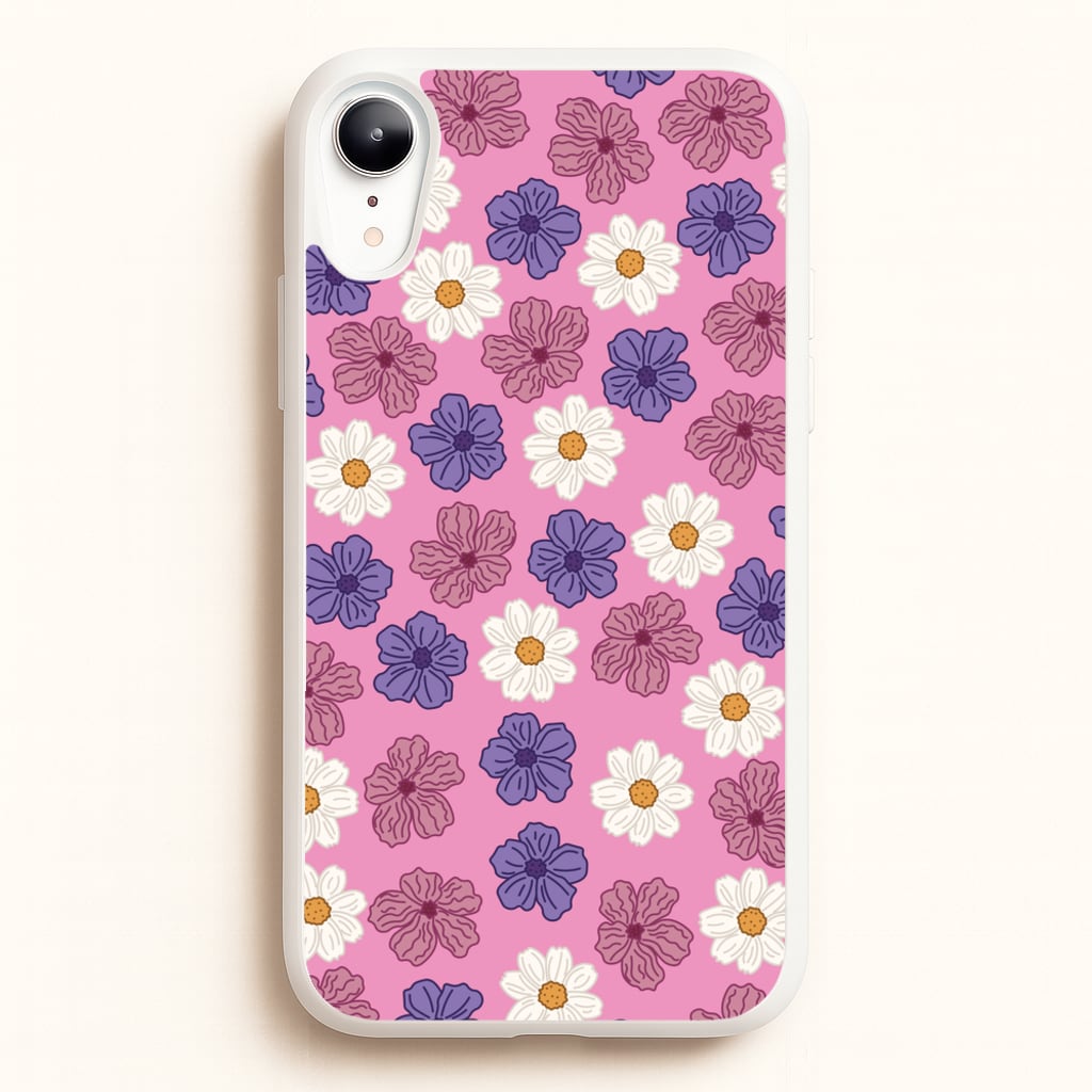 Pink, Purple And White Flowers - Floral Patterns - Floral Patterns Phone Case for iPhone XR
