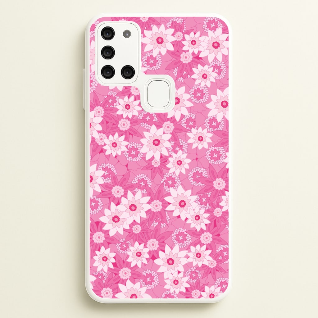 Pink Flowers - Floral Patterns - Floral Patterns Phone Case for Galaxy A21s