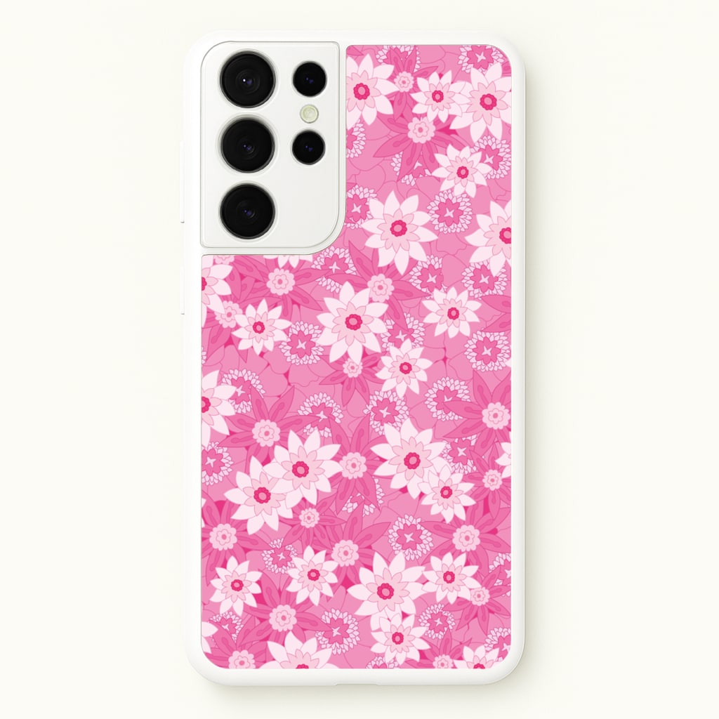 Pink Flowers - Floral Patterns - Floral Patterns Phone Case for Galaxy S21 Ultra