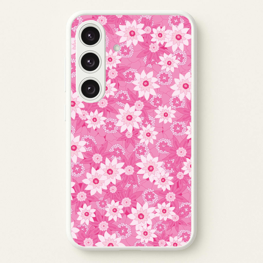 Pink Flowers - Floral Patterns - Floral Patterns Phone Case for Galaxy S25 Plus