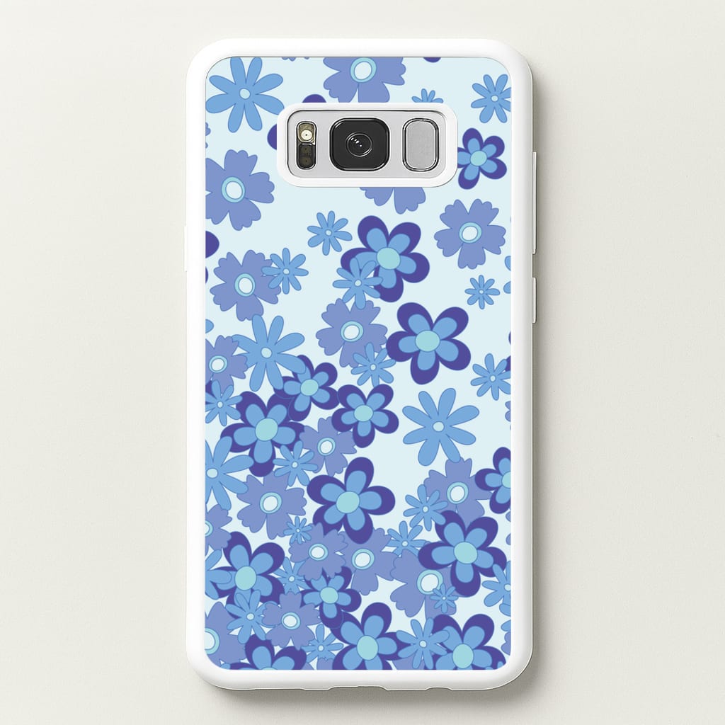 Blue Flowers - Floral Patterns - Floral Patterns Phone Case for Galaxy S8 Plus