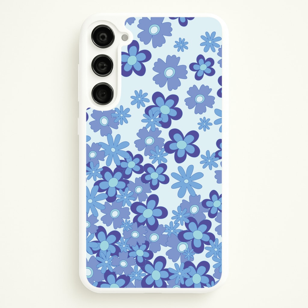 Blue Flowers - Floral Patterns - Floral Patterns Phone Case for Galaxy S23 Plus