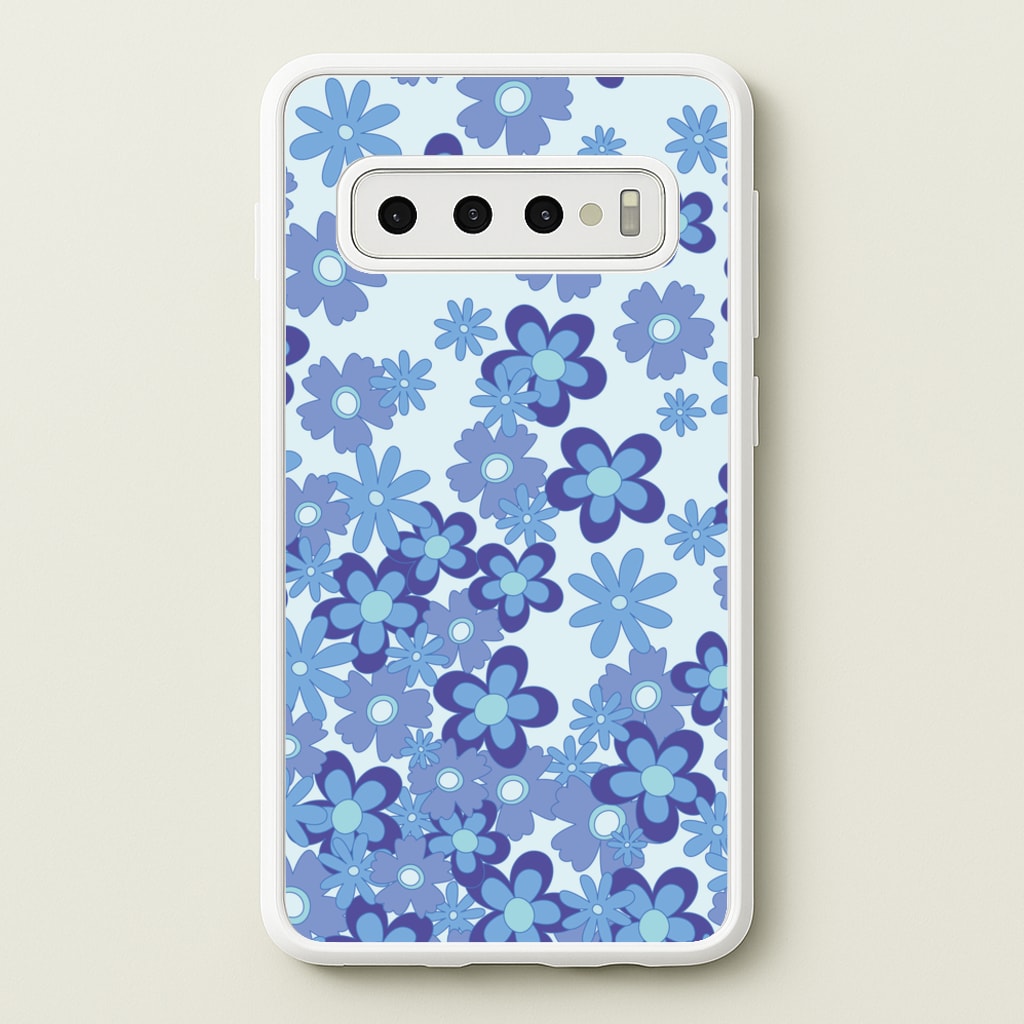 Blue Flowers - Floral Patterns - Floral Patterns Phone Case for Galaxy S10 Plus