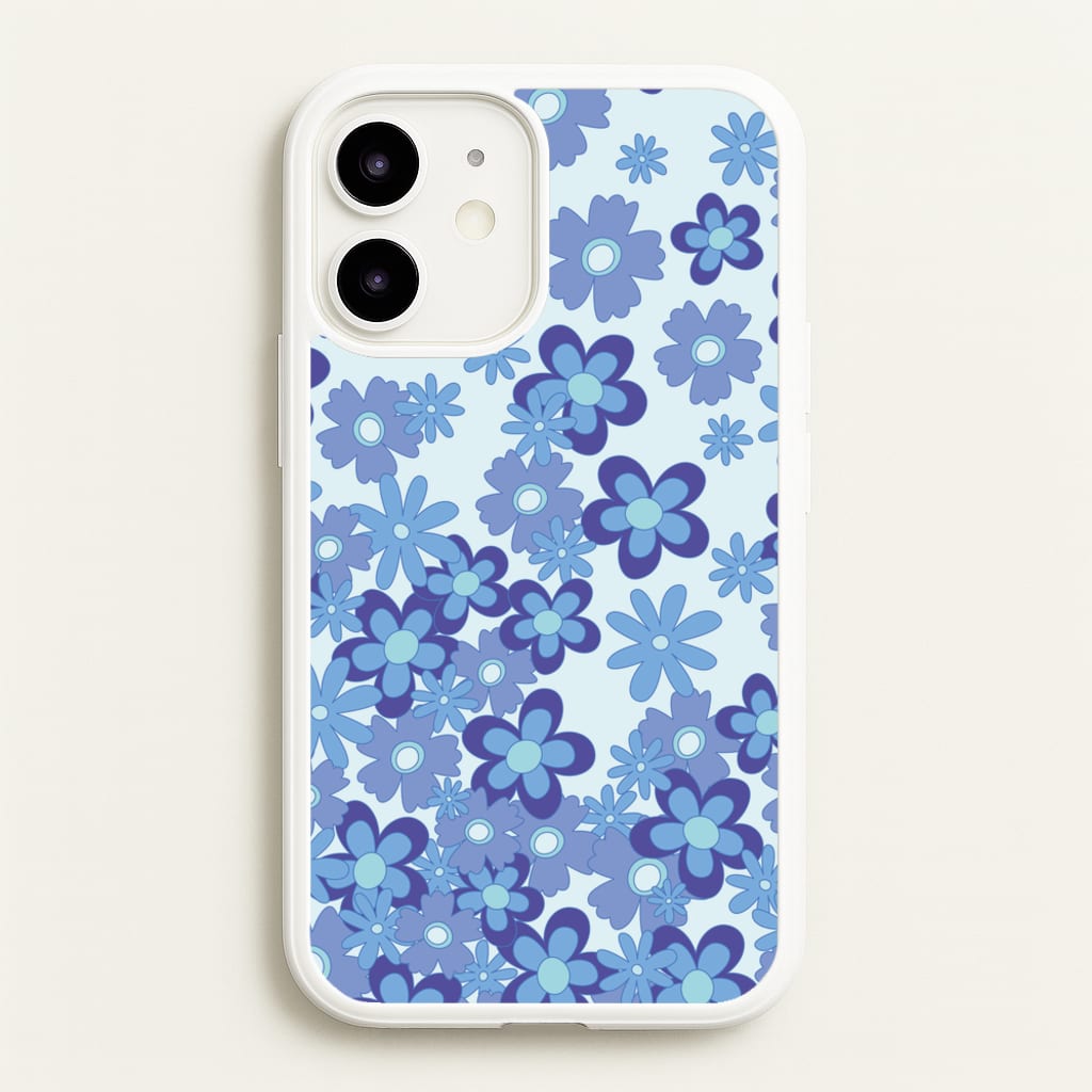 Blue Flowers - Floral Patterns - Floral Patterns Phone Case for iPhone 12 / 12 Pro