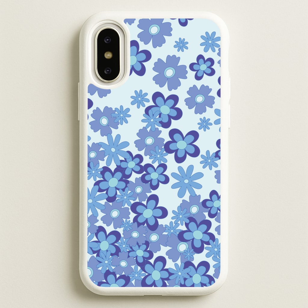 Blue Flowers - Floral Patterns - Floral Patterns Phone Case for iPhone X / XS
