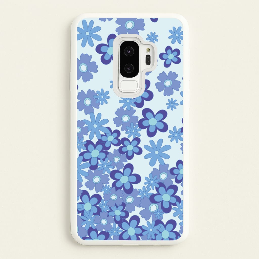 Blue Flowers - Floral Patterns - Floral Patterns Phone Case for Galaxy S9 Plus