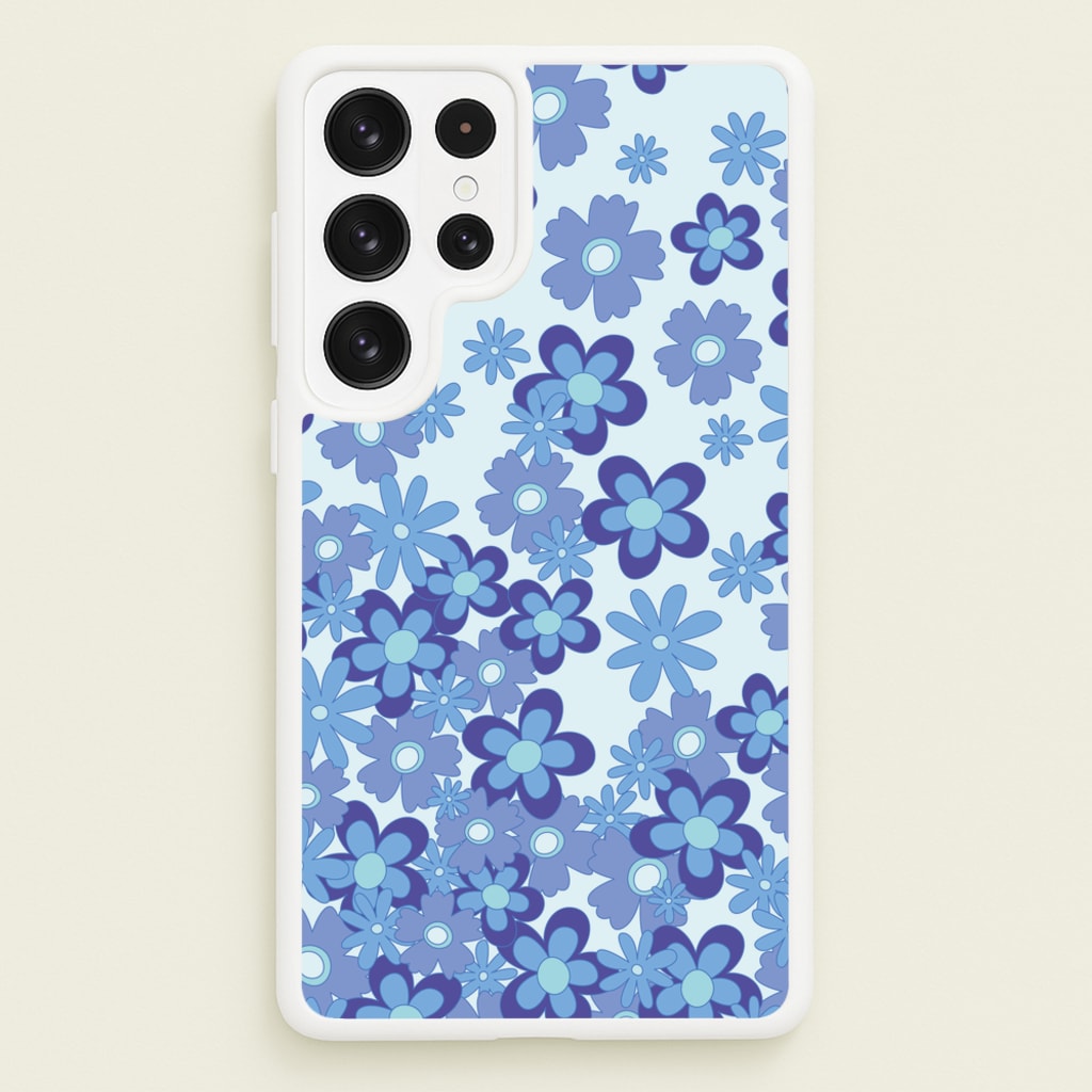 Blue Flowers - Floral Patterns - Floral Patterns Phone Case for Galaxy S22 Ultra