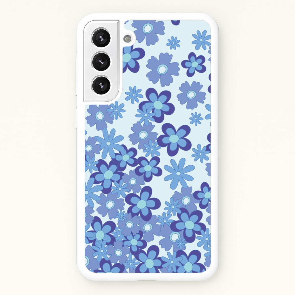 Blue Flowers - Floral Patterns - Floral Patterns Phone Case for Galaxy S21 Plus